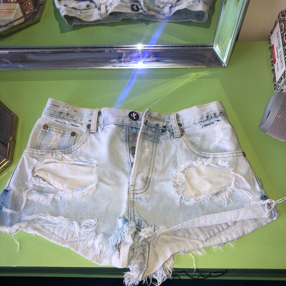 One Teaspoon High Waisted Distressed Shorts